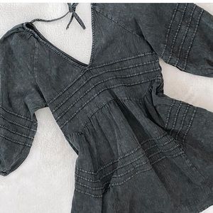 Babydoll washed vintage black dress🩶🖤